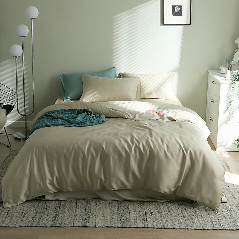 KTX-621075 Tencel Solid Color Bed Set - Four-Piece Collection with Various Color Options