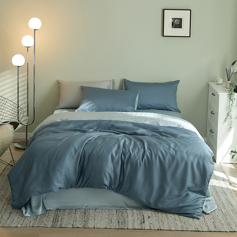 KTX-621075 Tencel Solid Color Bed Set - Four-Piece Collection with Various Color Options