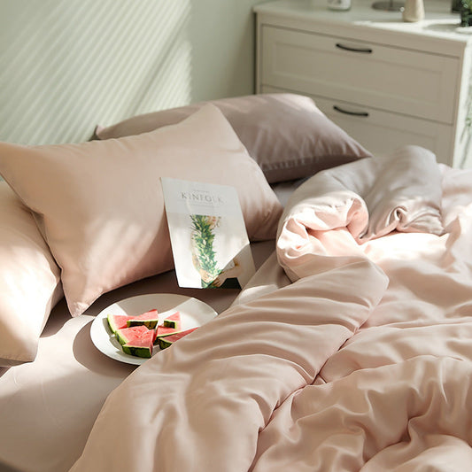 KTX-621075 Tencel Solid Color Bed Set - Four-Piece Collection with Various Color Options