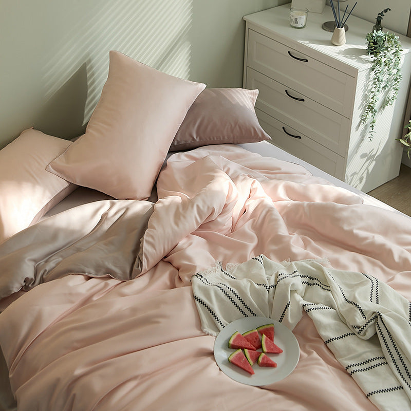 KTX-621075 Tencel Solid Color Bed Set - Four-Piece Collection with Various Color Options