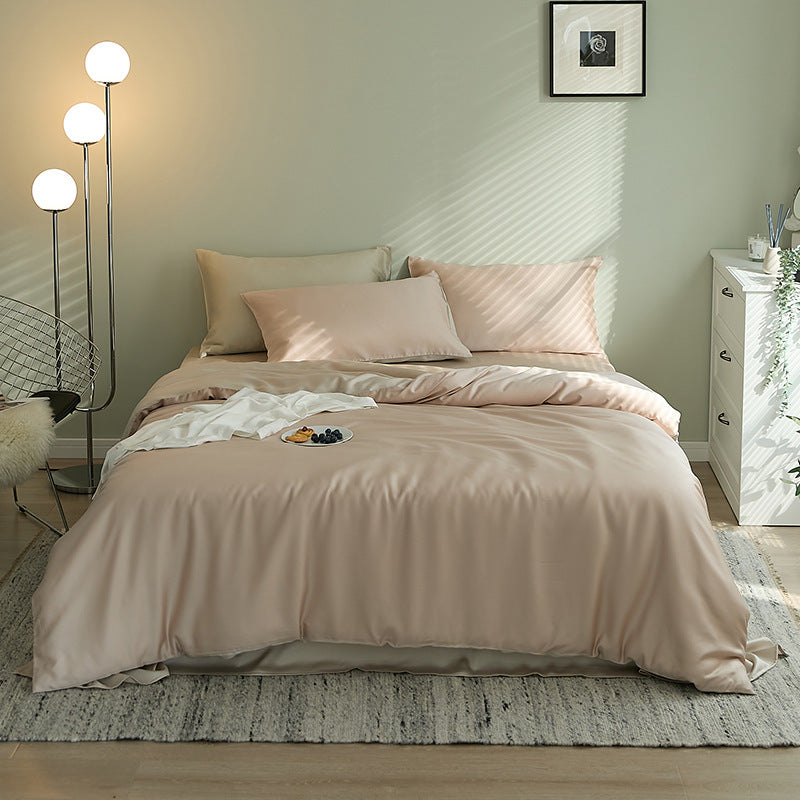 KTX-621075 Tencel Solid Color Bed Set - Four-Piece Collection with Various Color Options