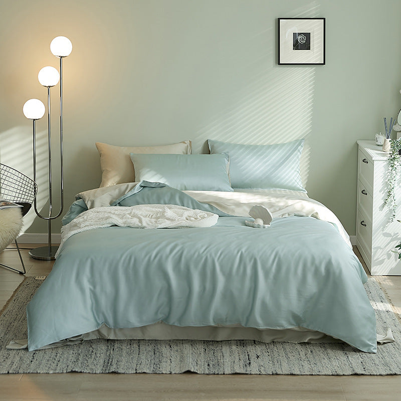 KTX-621075 Tencel Solid Color Bed Set - Four-Piece Collection with Various Color Options