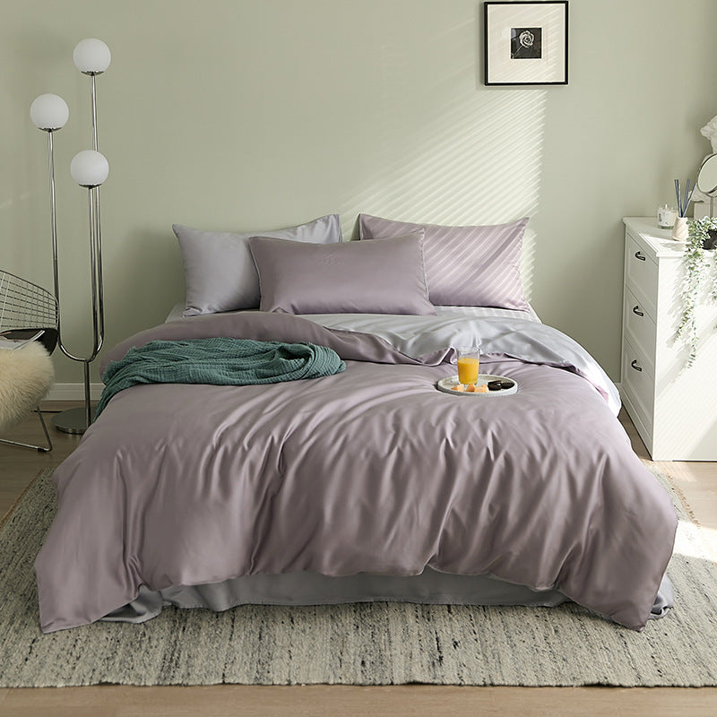 KTX-621075 Tencel Solid Color Bed Set - Four-Piece Collection with Various Color Options