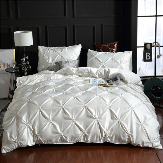 KTX-622163 Three-Piece Solid Color Duvet Cover Set with Washed Silk - Available in Multiple Elegant Shades