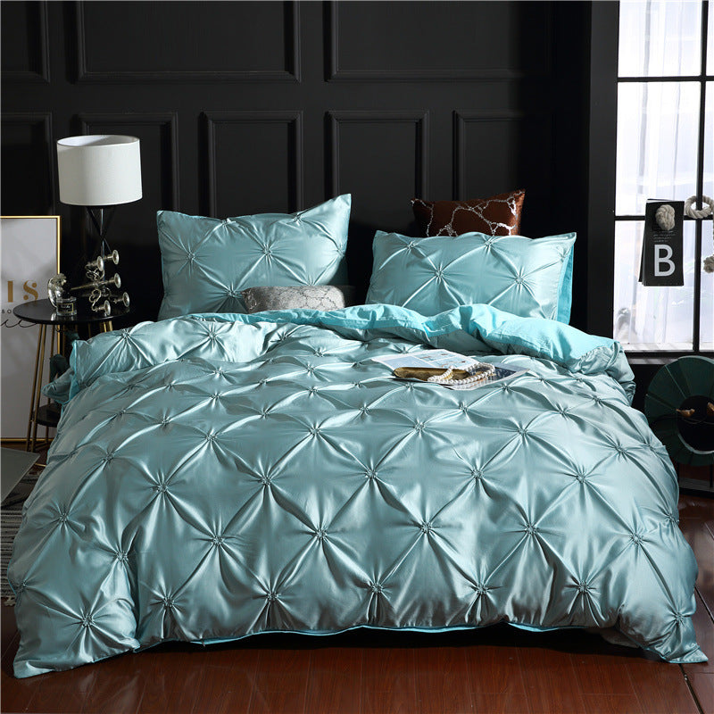 KTX-622163 Three-Piece Solid Color Duvet Cover Set with Washed Silk - Available in Multiple Elegant Shades