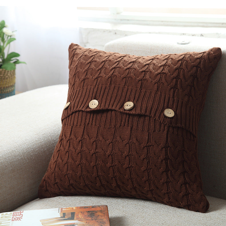 KTX-622291 Cotton Double Twist Knitted Pillowcase 45cm x 45cm, 100% Cotton, Without Core