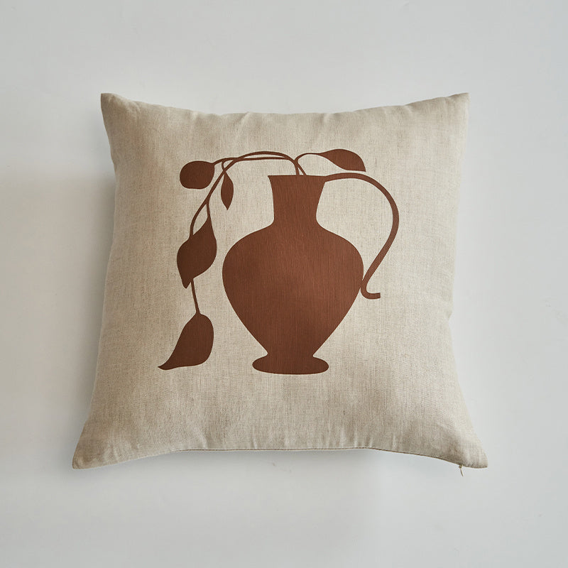 KTX-622547 Linen Embroidery Removable and Washable Sofa Pillow for Living Room - 45x45cm / 50x50cm