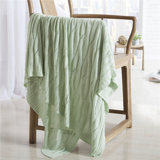 KTX-622867 Bamboo Fiber Knitted Towel Blanket in Striped Design for Summer - Sizes S and M Available