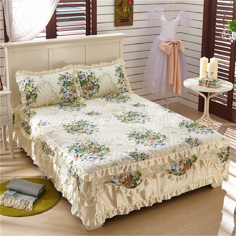 KTX-623379 Cotton Bed Skirt with Floral Pattern – Available in 150x200cm and 180x200cm Sizes