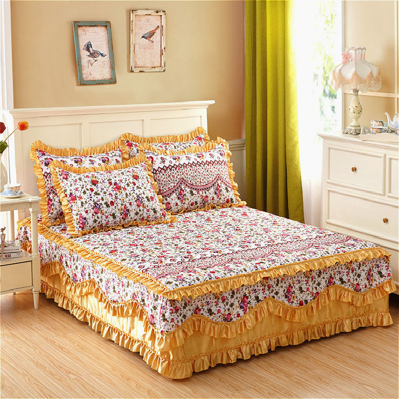 KTX-623379 Cotton Bed Skirt with Floral Pattern – Available in 150x200cm and 180x200cm Sizes
