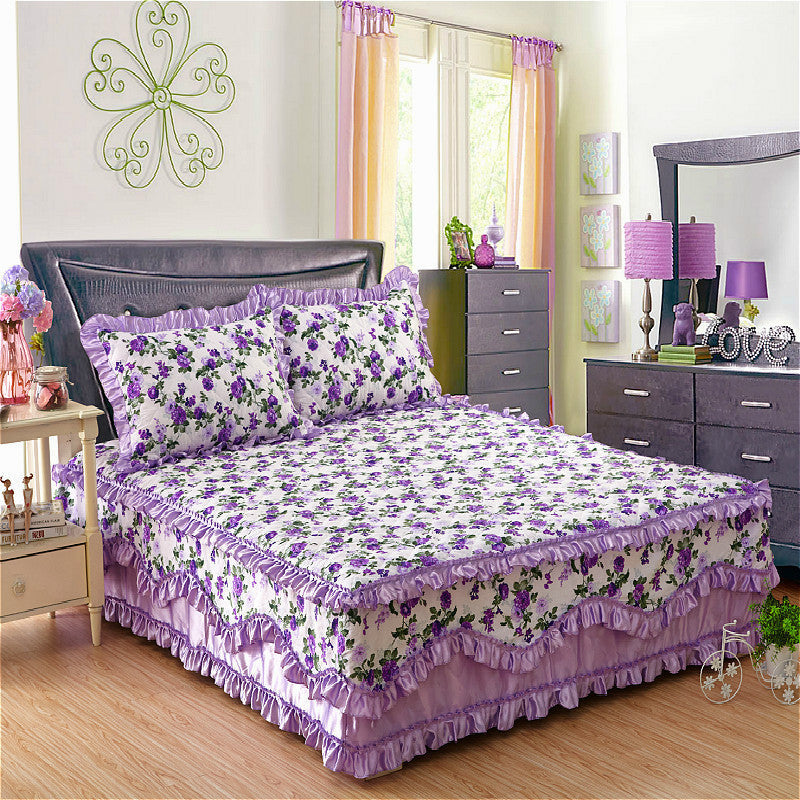 KTX-623379 Cotton Bed Skirt with Floral Pattern – Available in 150x200cm and 180x200cm Sizes