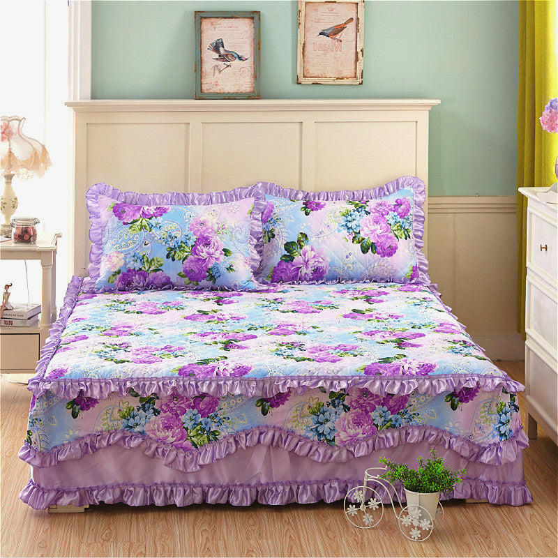 KTX-623379 Cotton Bed Skirt with Floral Pattern – Available in 150x200cm and 180x200cm Sizes