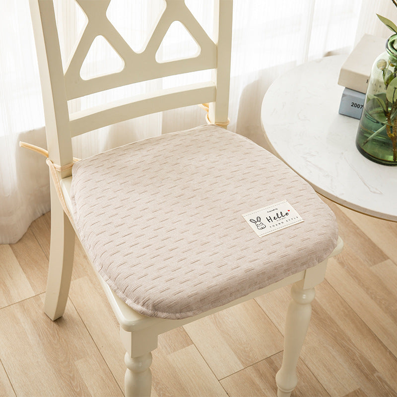 KTX-623443 Memory Foam Chair Cushion - Modern Minimalist Design in Light Gray, Green, Blue, Orange - 37x40cm & 43x45cm Sizes