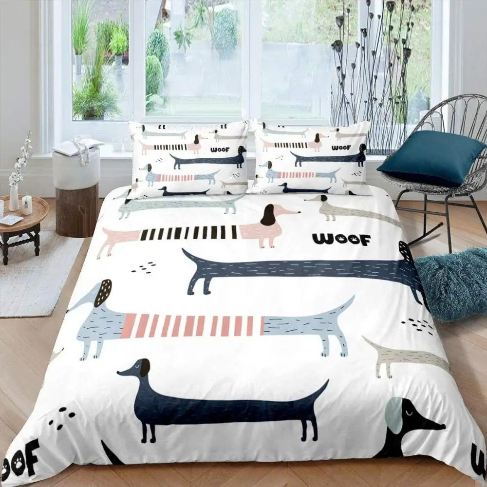 KTX-624851 Cute Animal Print Cartoon Bedding Set - Available in Multiple Sizes