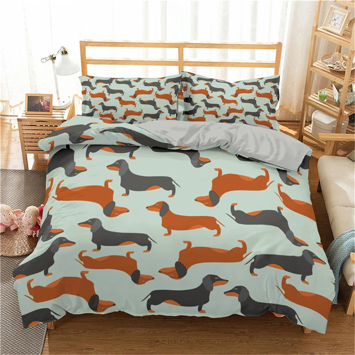 KTX-624851 Cute Animal Print Cartoon Bedding Set - Available in Multiple Sizes