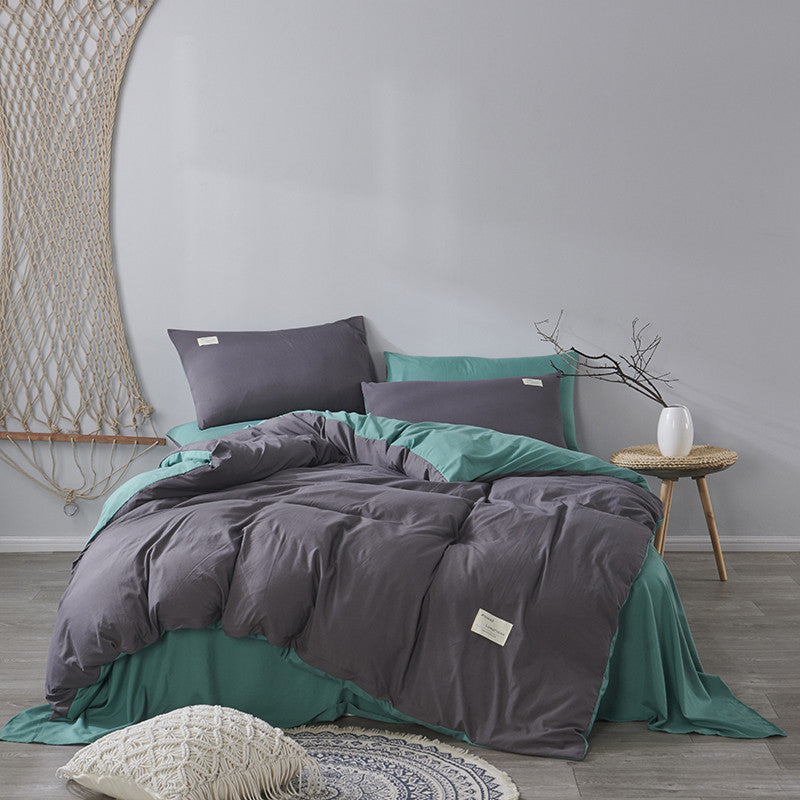 KTX-625683 Cotton Bed Linen Quilt Cover Set - 3-Piece Dormitory Bedding with Geometric Patterns for 1.2m to 2.0m Beds