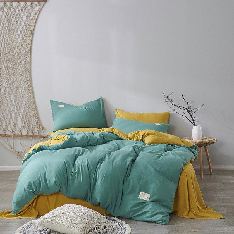 KTX-625683 Cotton Bed Linen Quilt Cover Set - 3-Piece Dormitory Bedding with Geometric Patterns for 1.2m to 2.0m Beds