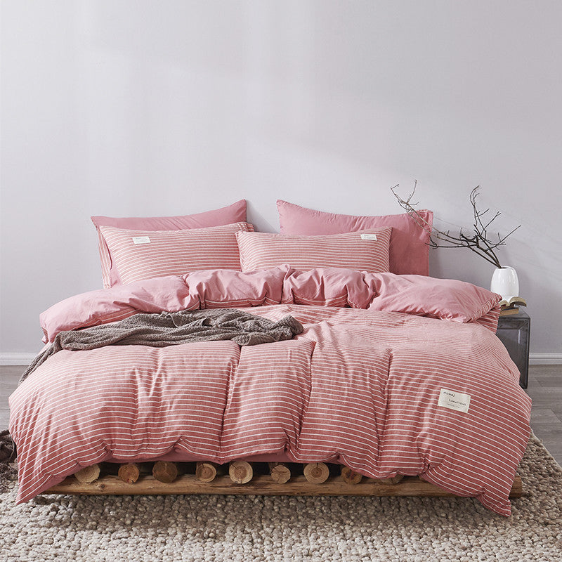 KTX-625683 Cotton Bed Linen Quilt Cover Set - 3-Piece Dormitory Bedding with Geometric Patterns for 1.2m to 2.0m Beds