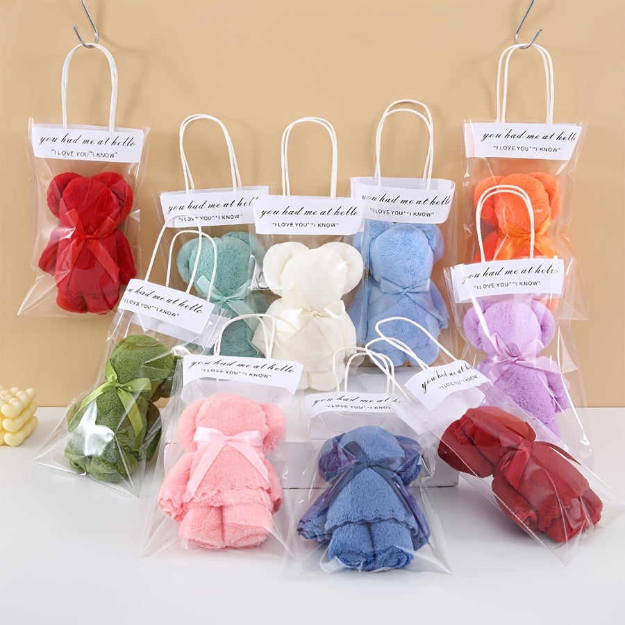KTX-626259 20-Piece Bear Towel Gift Set for Special Occasions - Soft Plush Towels in Festive Designs, Ideal for Events and Celebrations