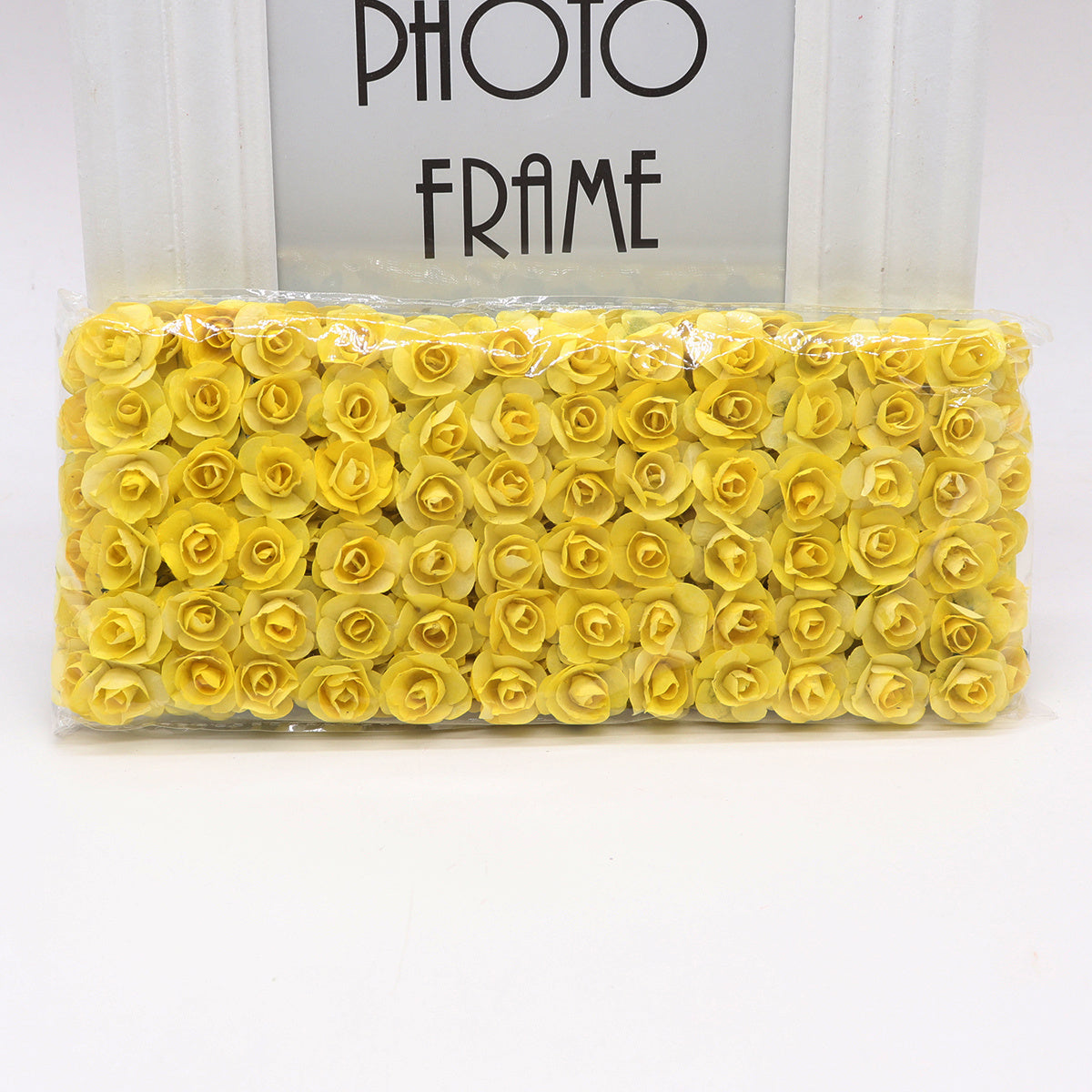 KTX-626771 Mini Artificial Paper Rose Bouquet - 144pcs 1.5-1.8cm for DIY Crafts, Wreaths, and Wedding Decor