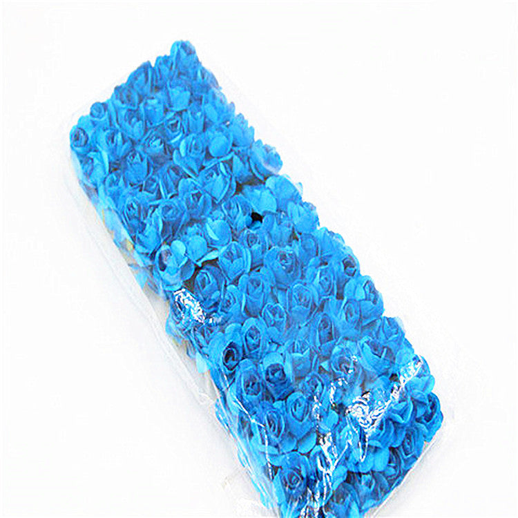 KTX-626771 Mini Artificial Paper Rose Bouquet - 144pcs 1.5-1.8cm for DIY Crafts, Wreaths, and Wedding Decor