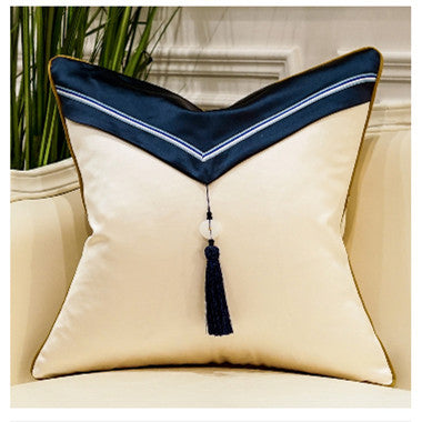 KTX-626835 Cushion Queen Modern Chinese Pillow Cover with Tassels and Jade Pendant – Multiple Sizes Available
