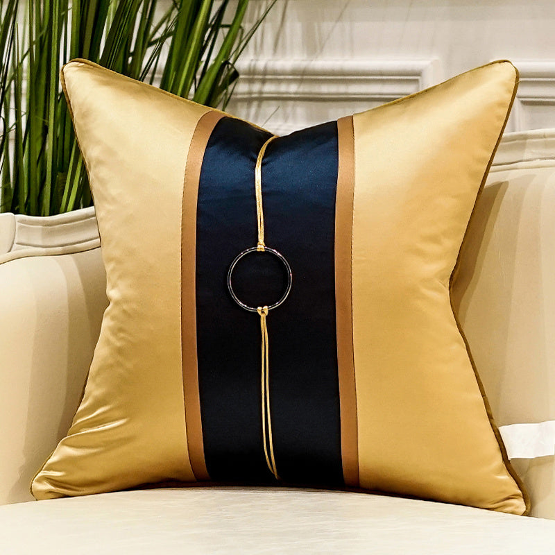 KTX-626835 Cushion Queen Modern Chinese Pillow Cover with Tassels and Jade Pendant – Multiple Sizes Available