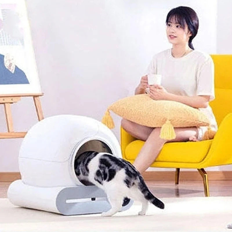 KTX-627283 Automatic Cat Litter Box with Anti-Stick Coating, Low Noise, Easy Clean, Odor Control, Large Capacity