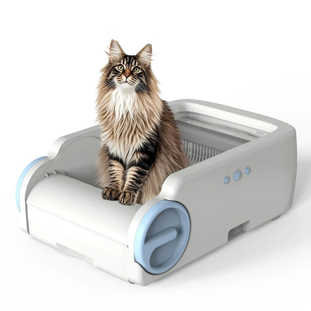 KTX-627283 Automatic Cat Litter Box with Anti-Stick Coating, Low Noise, Easy Clean, Odor Control, Large Capacity