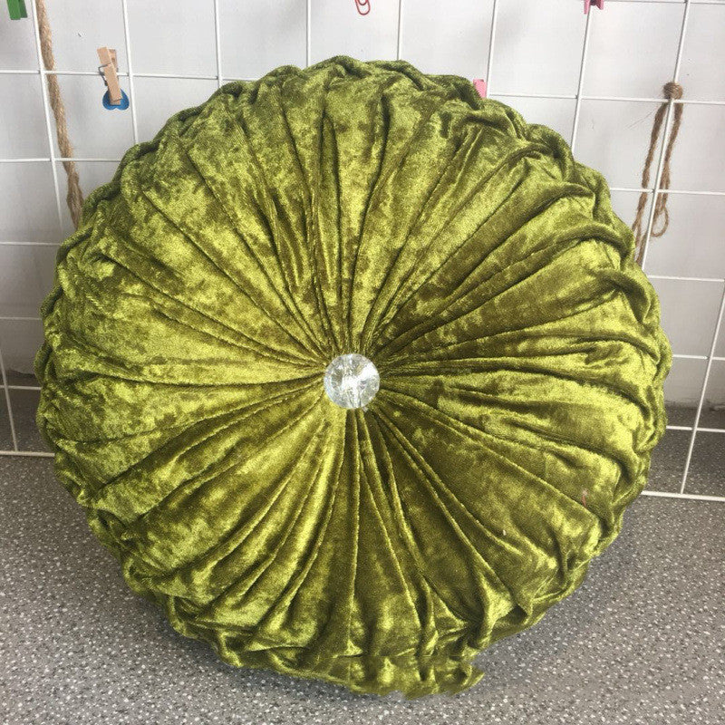 KTX-627987 European Style Plush Pumpkin Pillow - Round Cushion with PP Cotton Filling, 35cm Diameter, Available in Various Colors