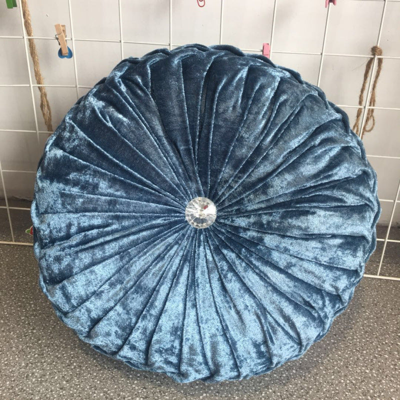 KTX-627987 European Style Plush Pumpkin Pillow - Round Cushion with PP Cotton Filling, 35cm Diameter, Available in Various Colors