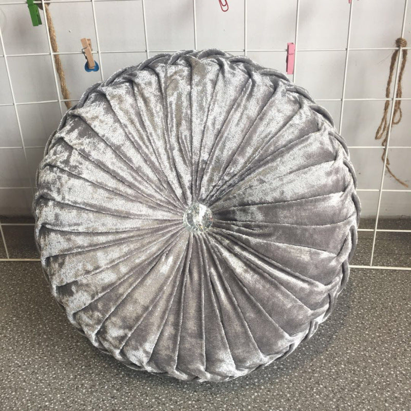 KTX-627987 European Style Plush Pumpkin Pillow - Round Cushion with PP Cotton Filling, 35cm Diameter, Available in Various Colors