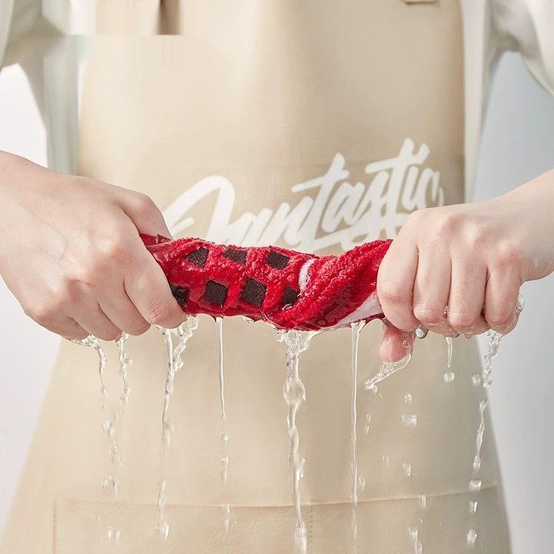 KTX-628563 Cute Cartoon Microfiber Hanging Hand Towel in Red and Blue