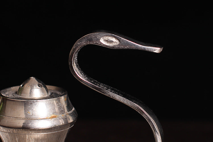 KTX-629075 Handcrafted Silver Swan Copper Incense Holder and Aroma Diffuser
