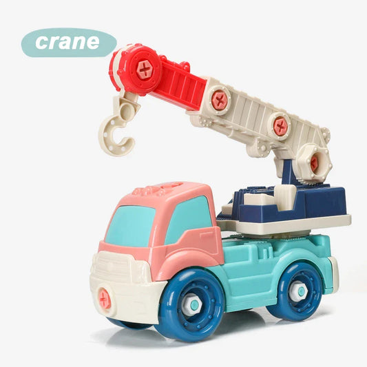 KTX-629395 DIY Take Apart Engineering Vehicle Toy for Kids - Mini Excavator with Tools, Ages 3+