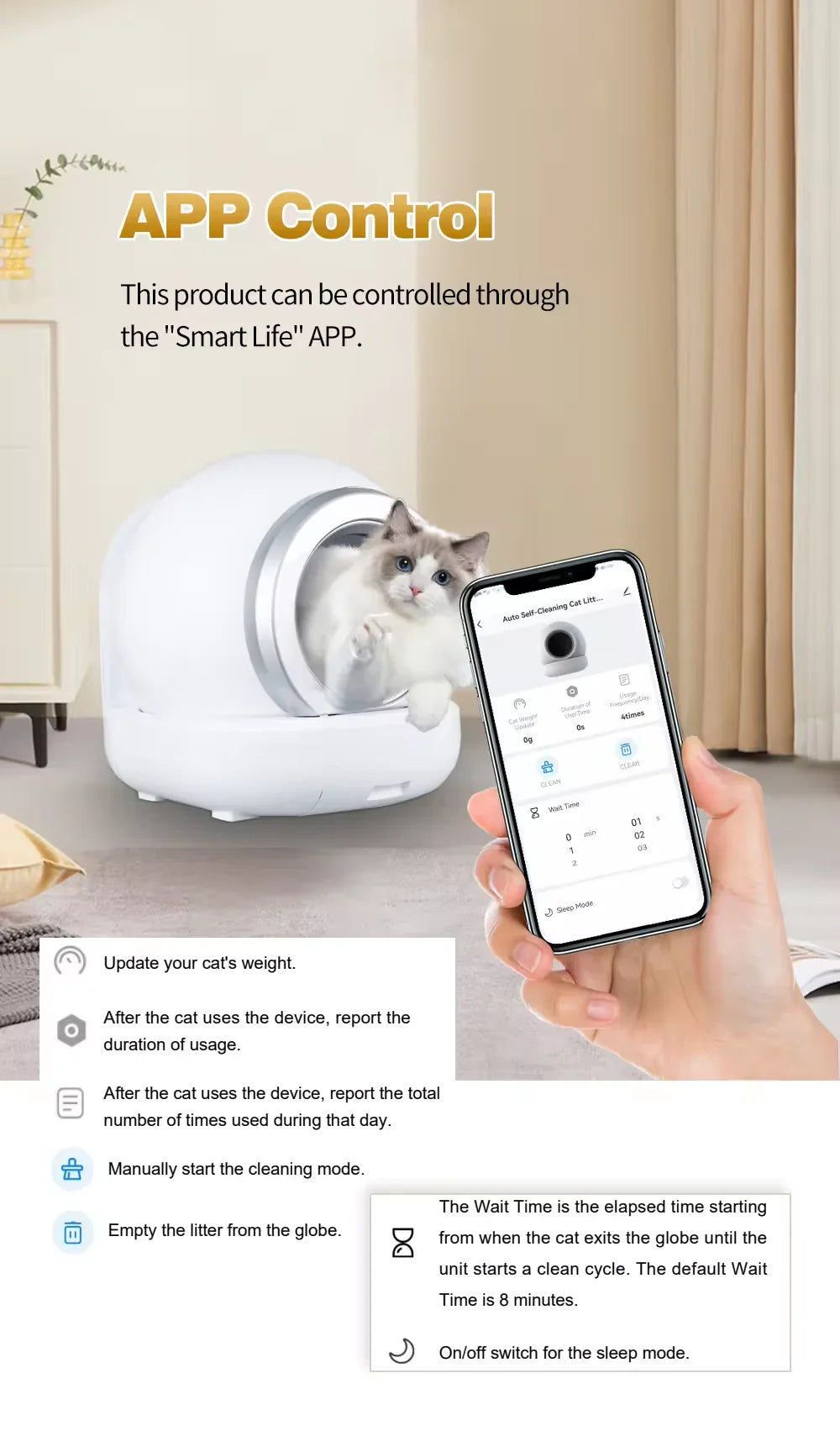 KTX-629587 Intelligent Full-Automatic Cat Litter Box with One-Button Shoveling and Fresh Deodorization, Ultra Quiet Operation