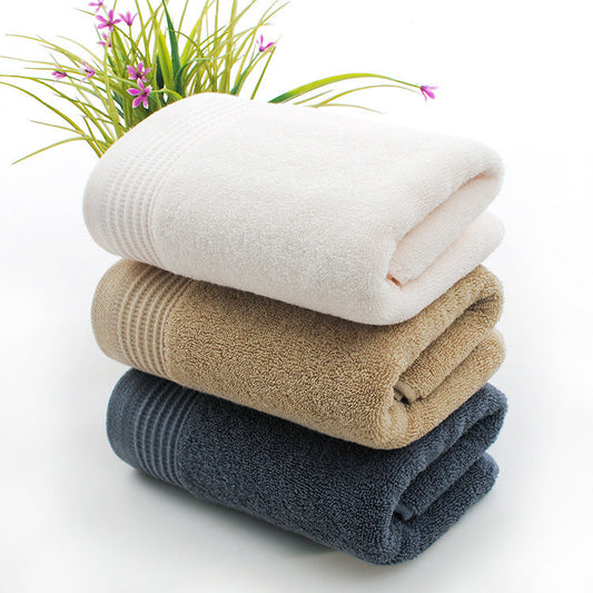 KTX-629715 Thickened Cotton Embroidered Face Washing Towel - 75x35 cm - White, Khaki, Dark Blue