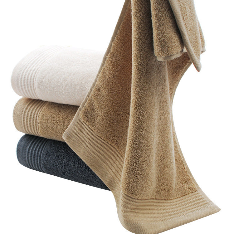 KTX-629715 Thickened Cotton Embroidered Face Washing Towel - 75x35 cm - White, Khaki, Dark Blue