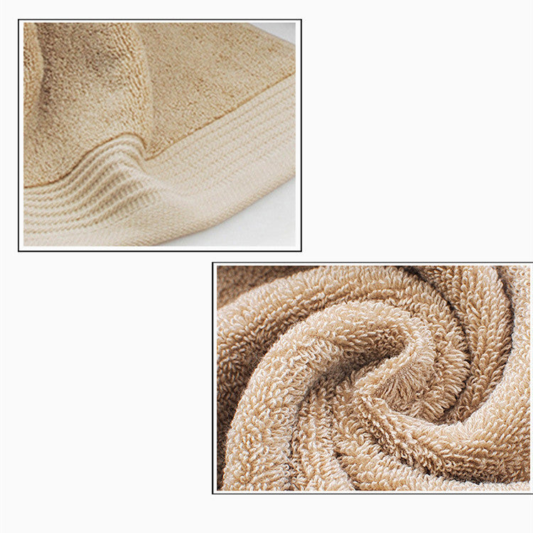 KTX-629715 Thickened Cotton Embroidered Face Washing Towel - 75x35 cm - White, Khaki, Dark Blue