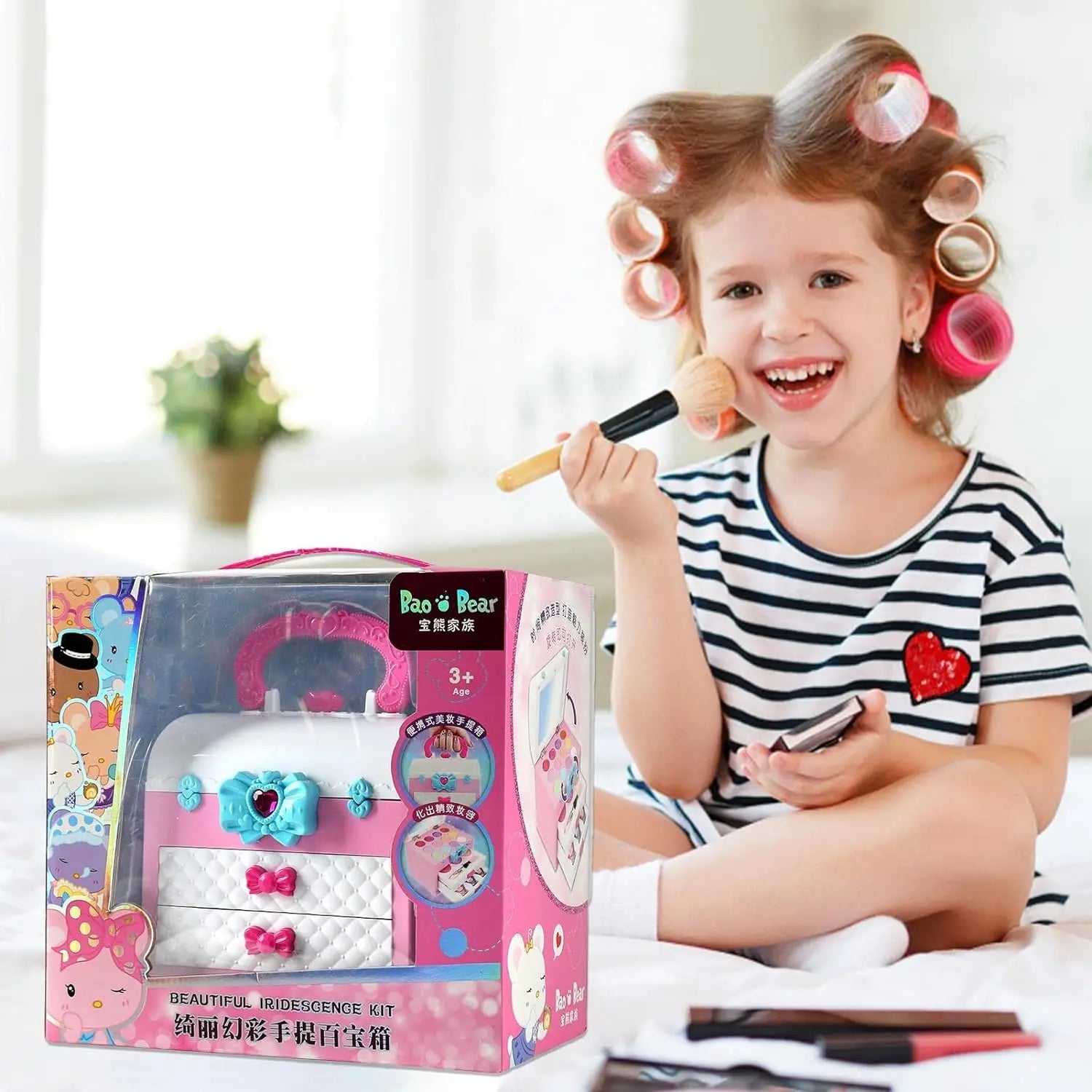 KTX-629971 Kids Pink Makeup Play Set - Cosmetic Case with Accessories for Ages 2 to 13