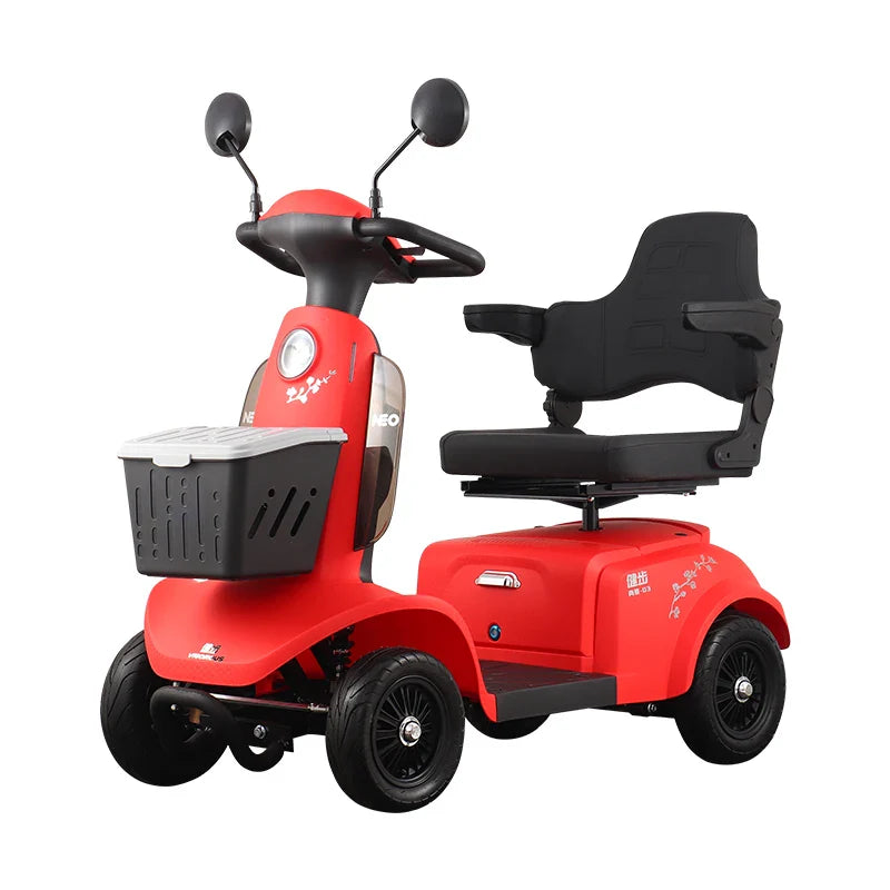 KTX-630163 4 Wheel Electric Mobility Scooter with Electromagnetic Brakes, LED Lights, and 40-60km Range