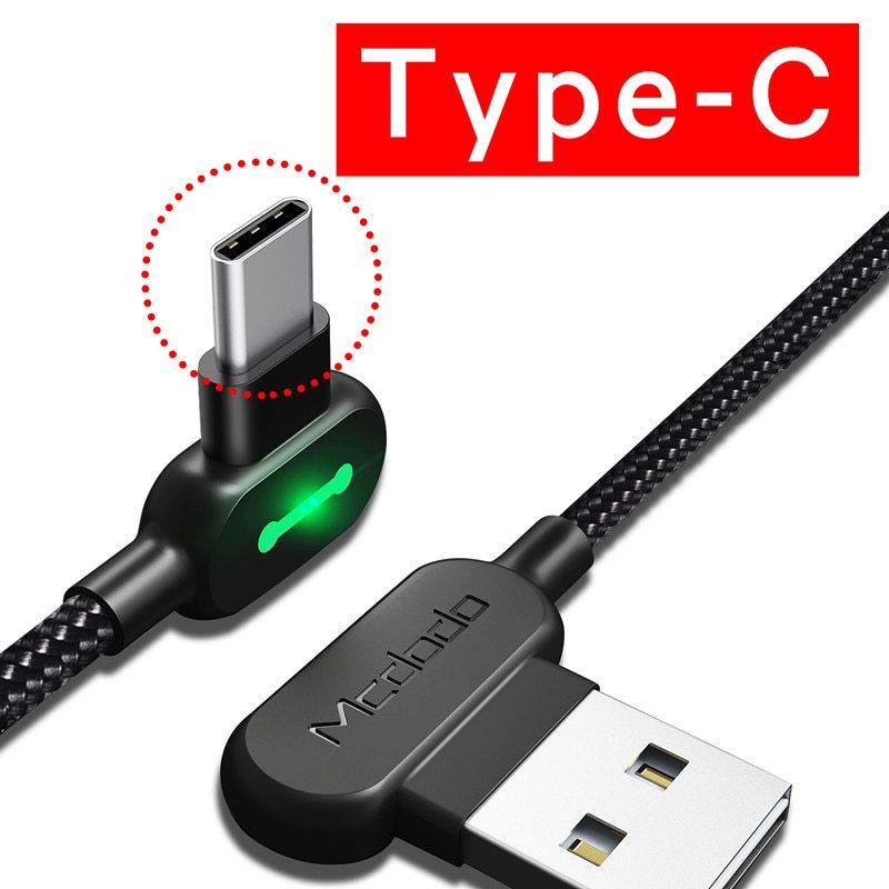KTX-630355 90 Degree USB Gaming Charger for iPhone - 1.8m Micro USB Data Cable with Intelligent Protection