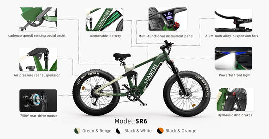 KTX-630995 26 Inch Full Suspension Electric Mountain Bike with Bafang 750W Motor, Aluminum Alloy Frame, 7-Speed Gears