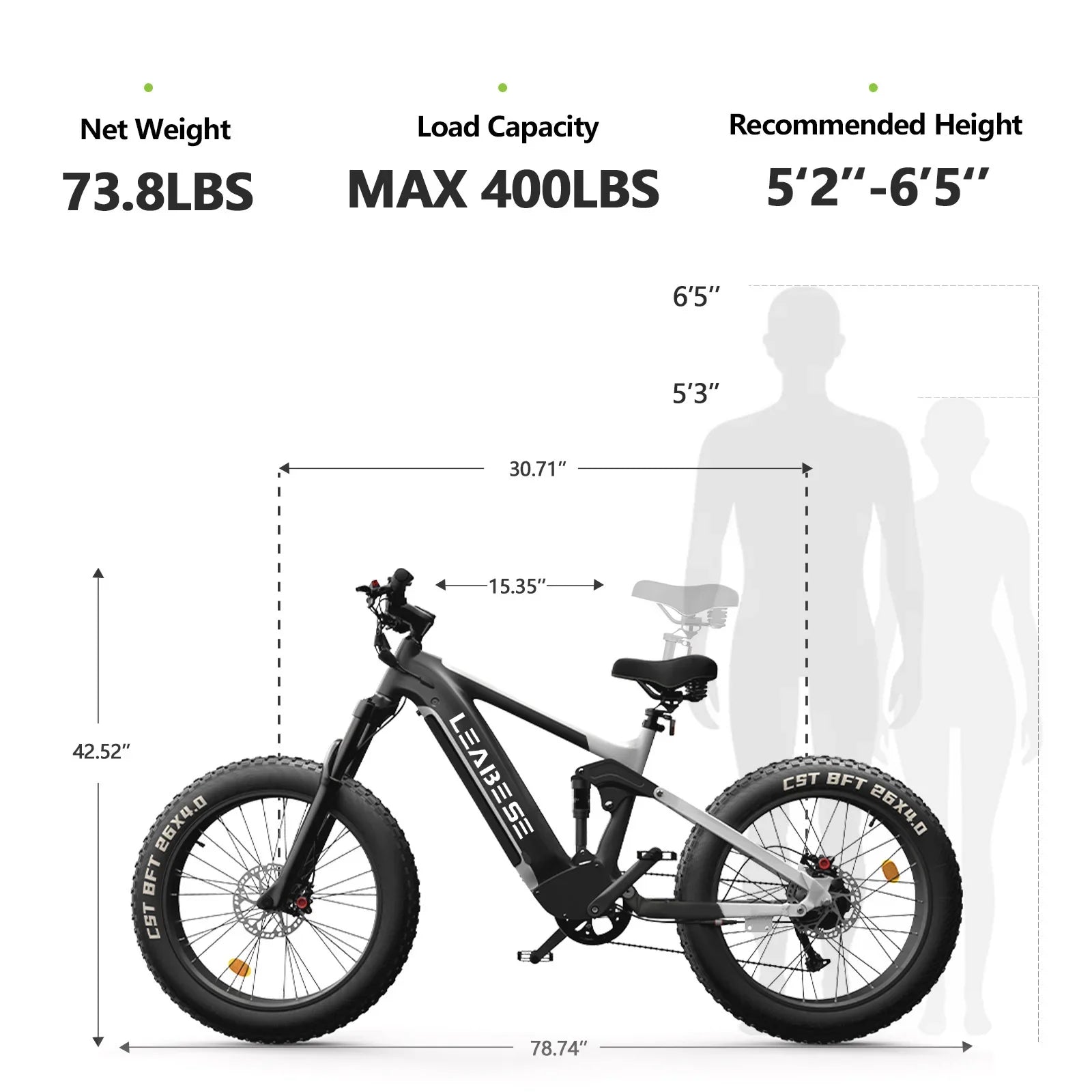KTX-630995 26 Inch Full Suspension Electric Mountain Bike with Bafang 750W Motor, Aluminum Alloy Frame, 7-Speed Gears