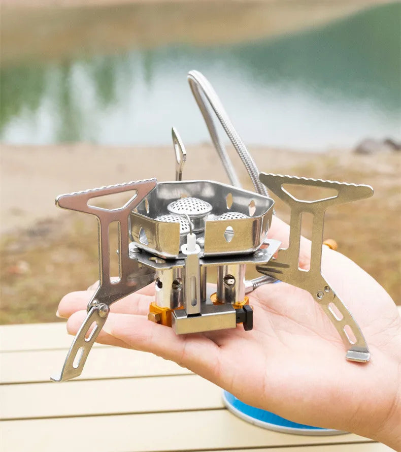 KTX-631955 Portable Folding Gas Stove with 3 Burners for Outdoor Camping and Picnic Use