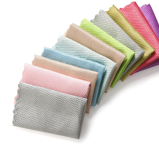 KTX-632019 Absorbent Microfiber Towel for Kitchen Cleaning - Random Colors, Plain Design, Ideal for Glass