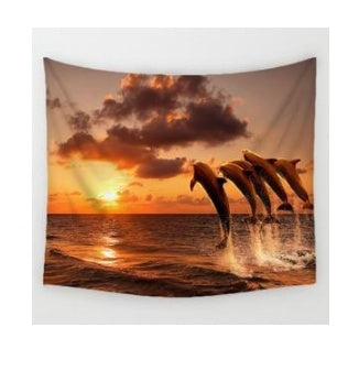 KTX-632147 Boho Animal Print Tapestry Wall Hanging Beach Towel Blanket - 100% Polyester