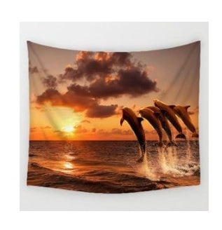 KTX-632147 Boho Animal Print Tapestry Wall Hanging Beach Towel Blanket - 100% Polyester