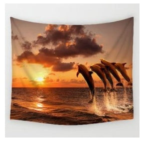 KTX-632147 Boho Animal Print Tapestry Wall Hanging Beach Towel Blanket - 100% Polyester