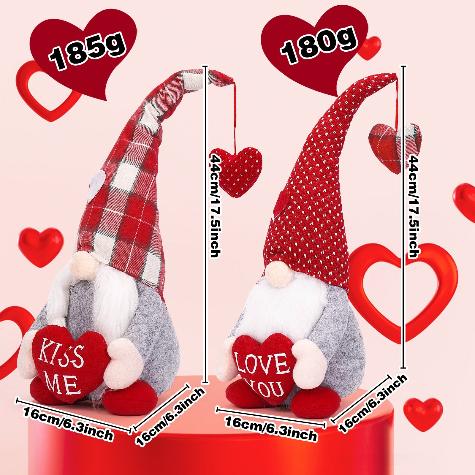 KTX-632275 Cotton Stuffed Faceless Doll Pendant for Valentine's Day Gift